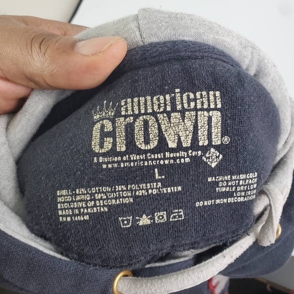American Crown Ohio Buckeye State 1803 Hoodie Men Size Large Black Grey Red - Picture 3 of 5